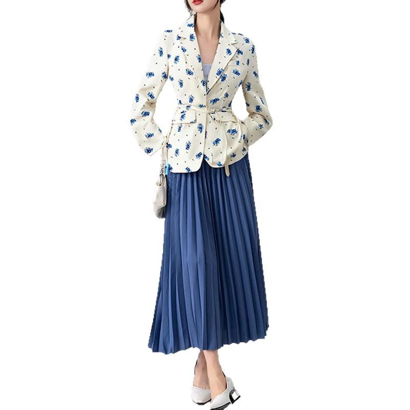Women's Floral Print Sleeveless Blazer