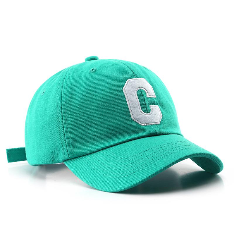 Gorra de béisbol estilo coreano Moda retro Gorra con visera Bordada con letra C grande Visera para protección solar al aire libre Gorro para hombre y mujer
