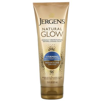 Jergens Natural Glow Firming Daily Moisturizer Tanning Lotion Medium To Dark Skin Tone 221ml, 1 Piece