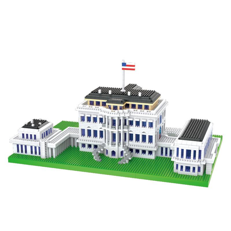 White House Diamond Small Particle Building Block Compatible Lego Puzzle Assembly Children Adult High Difficulty