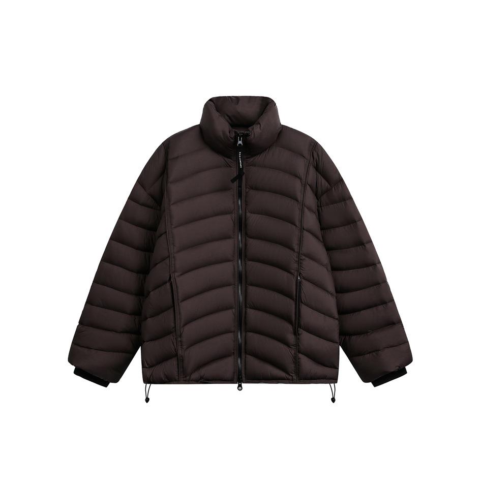 

ANSWER ME Men s Winter Stand Collar Ribbed Down Jacket - Warm White Duck Down M коричневий