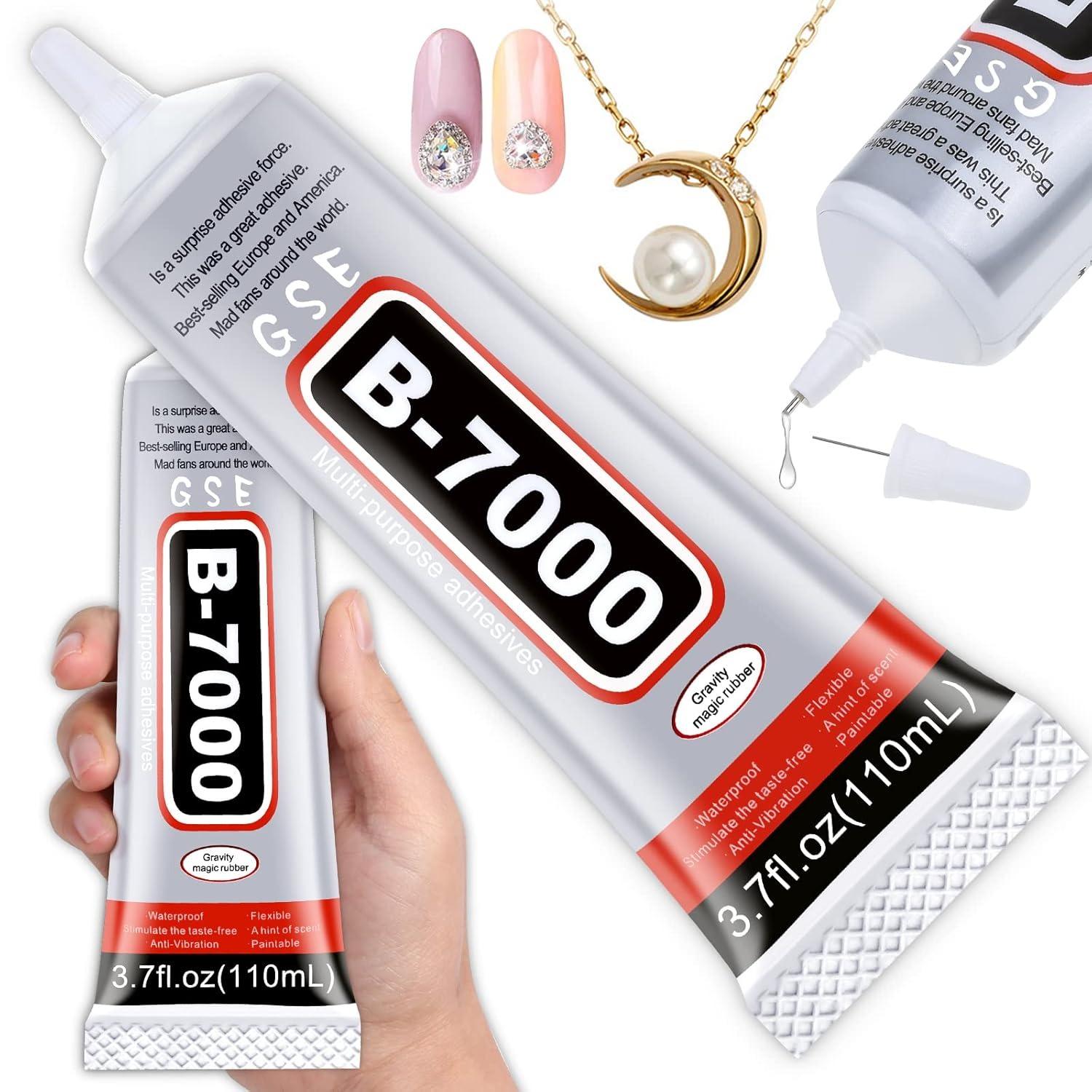 B7000 Rhinestones Glue for Crafts, 110ML Glue of Diamond Jewelry 3.7fl.oz Clear B-7000 Super Jewelry Glue Transparent Industrial Adhesive серый
