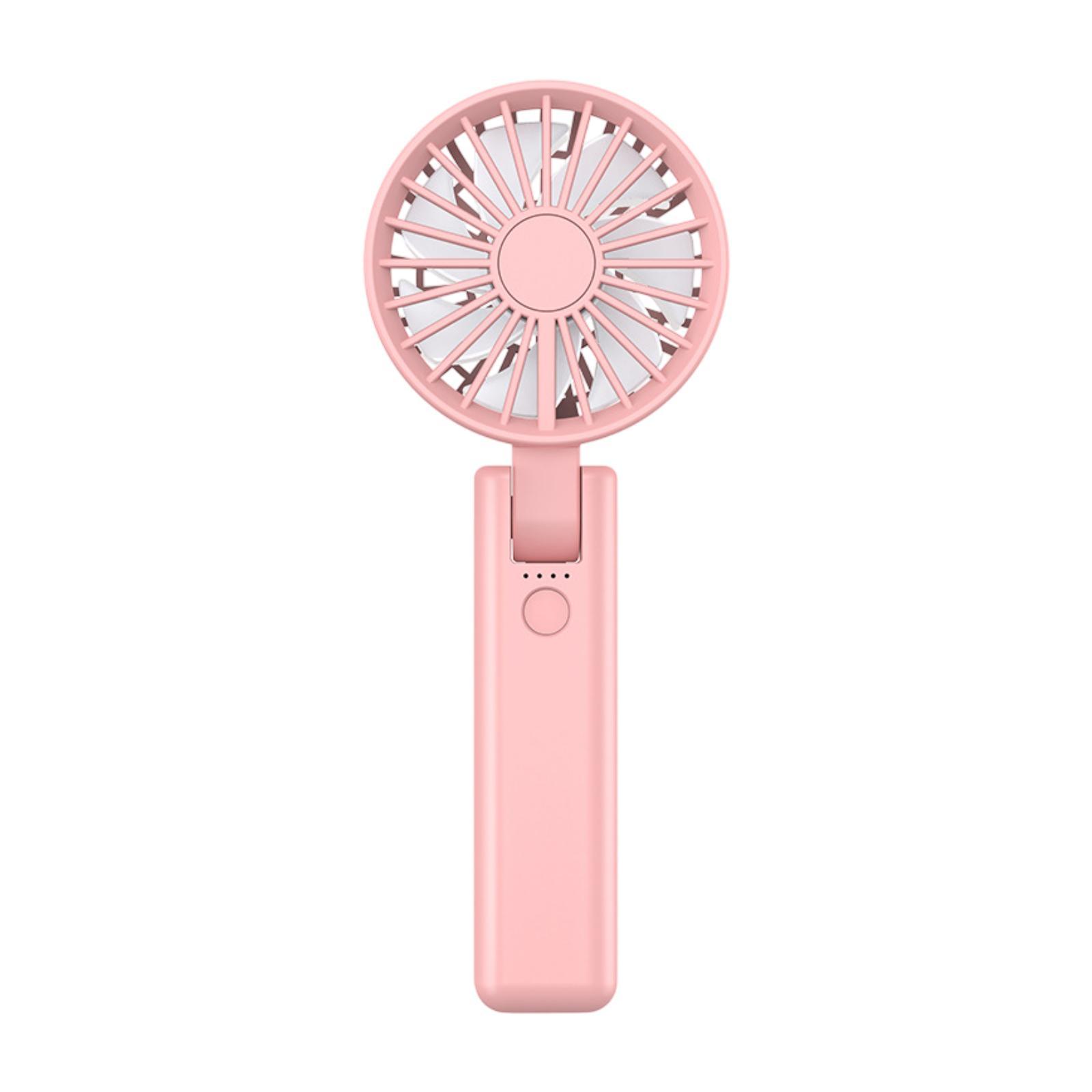 

Hanging Neck Fan Personal Fan Double Blade Hand Fan Desk Fan Handheld Folded Fan for Hiking Camping Women Men Office Bedroom розовый