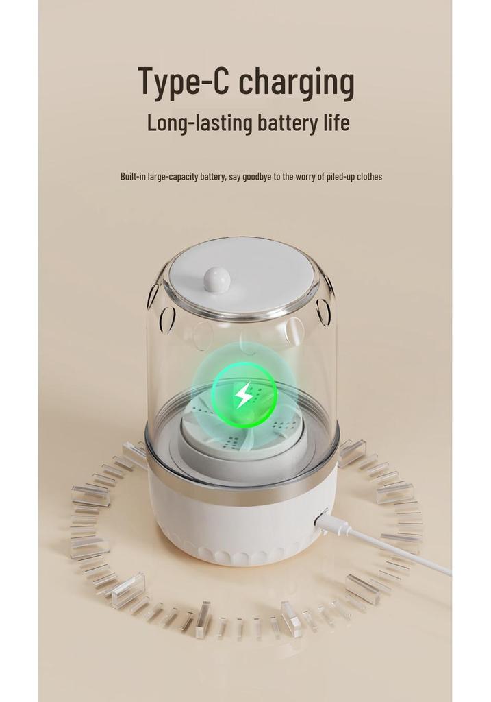 Mini tragbare automatische Waschmaschine für Unterwäsche und Socken – Kabellos, ohne Installationsdesign