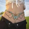 Rhinestones Waist Belt Stylish Multilayer Butterfly Waist Chain Elaborate Chain Belly Chain for Belly Dance Waist Chain