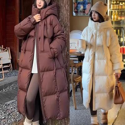 Kurtka damska z bawełny, koreańska, modna, puchowa, jesienno-zimowa, damska, luźna, gruba, ciepła, długa, parka