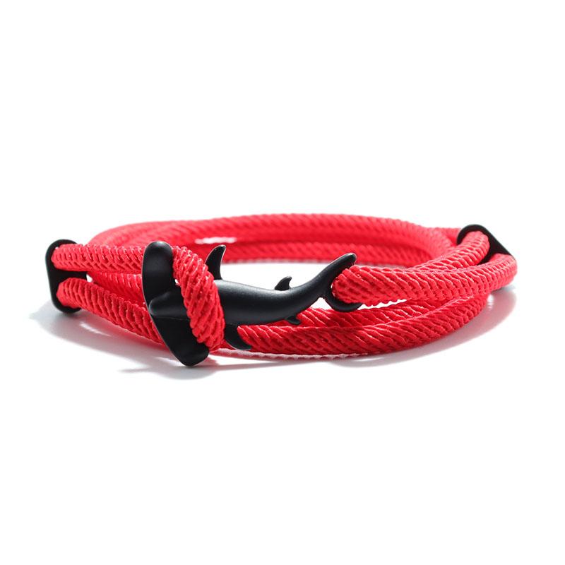 Ocean Animal Shark Bracelet Homme Female Multi-layer Adjustable Charm Braslet Camping Jewelry Beach Accessories Gift For Lovers