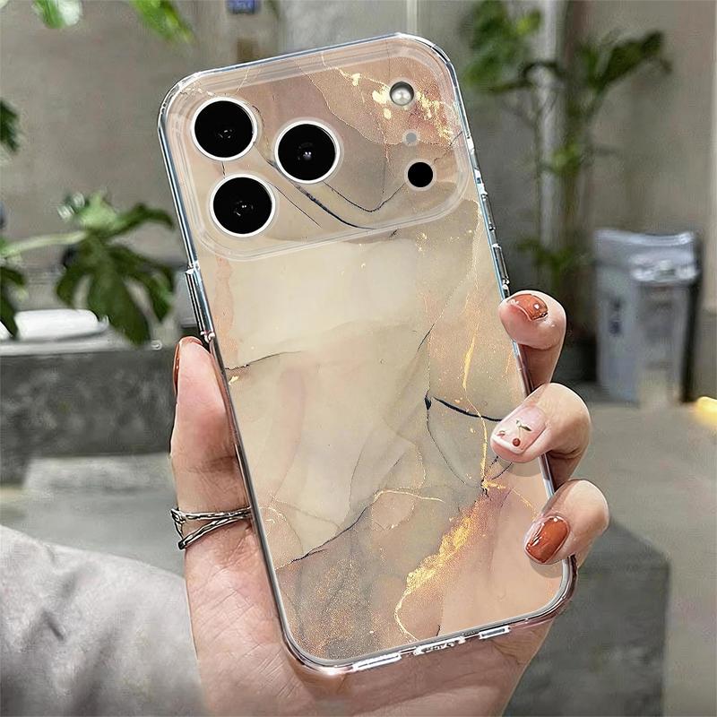 Sandstone Marble Pattern Case For iPhone 17 Pro Max Coque iPhone 16 15 14 13 Pro Max 11 Clear TPU Silicone Soft Cover