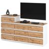 Kommode 10 Schrank 64 Mattweiß / Wotan Eiche