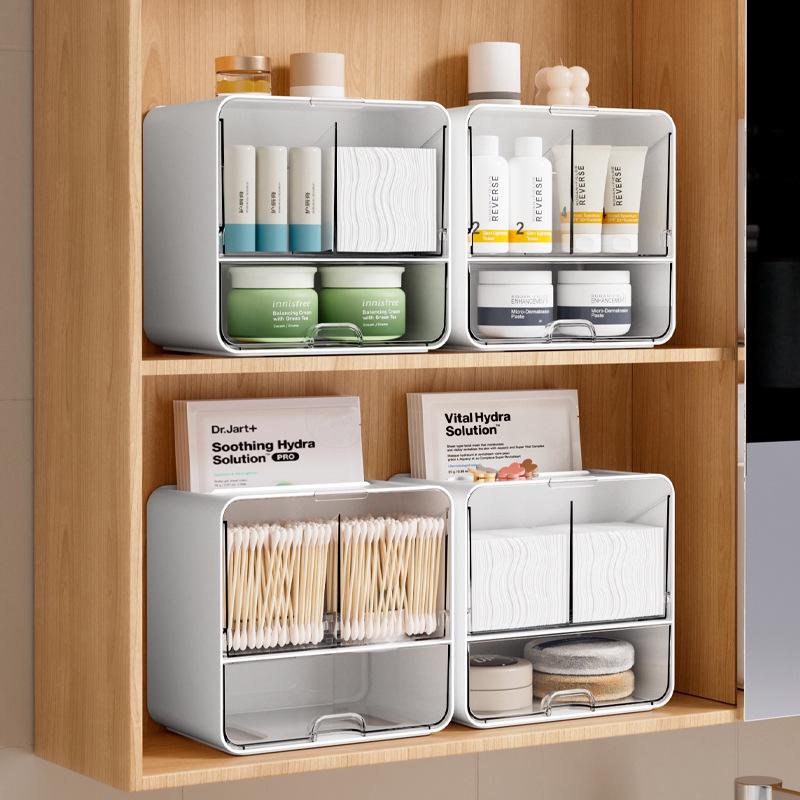 Organizzatore da Bagno da Parete per Dischetti di Cotone, Cotton Fioc e Accessori per Capelli
