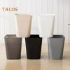 Small Waste Basket Trash Can Large Capacity Solid Color Easy To Clean Indoor Outdoor Plastic Garbage Bin