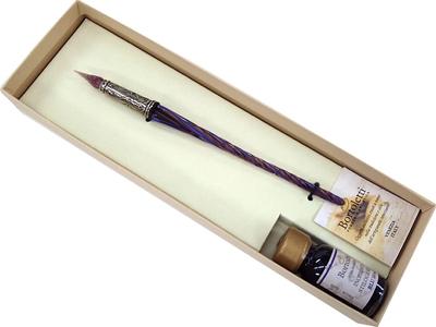 Bortoletti Glass Pen Set Glass Nib SET32 Amethyst