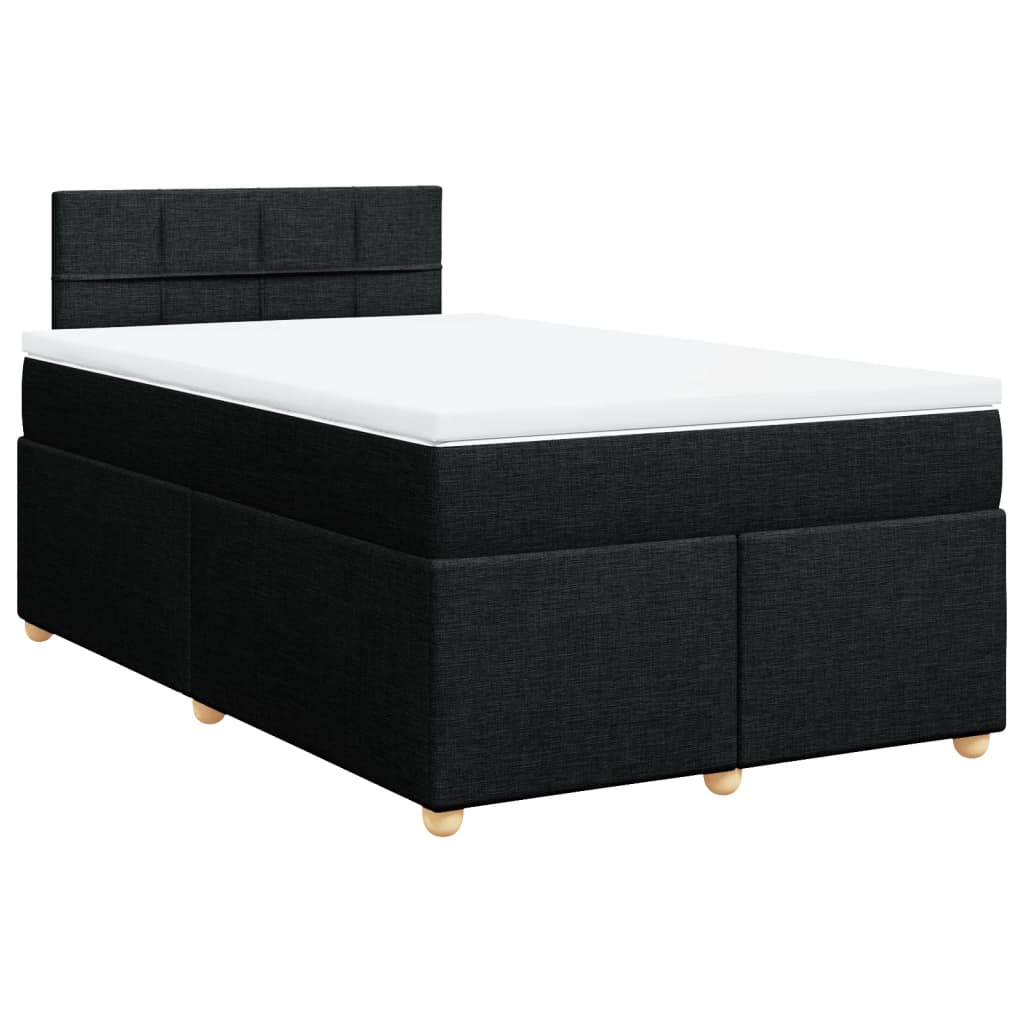 Vidaxl Continental Bed With Mattress, Black, Fabric, 120X200 Cm