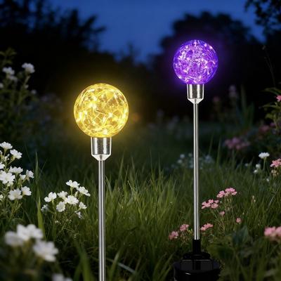 Solar 30 LED Round Ball Light for Outdoor Lawn, Villa Courtyard Garden, Atmosphere Decoration, Floor-standing Lamp
