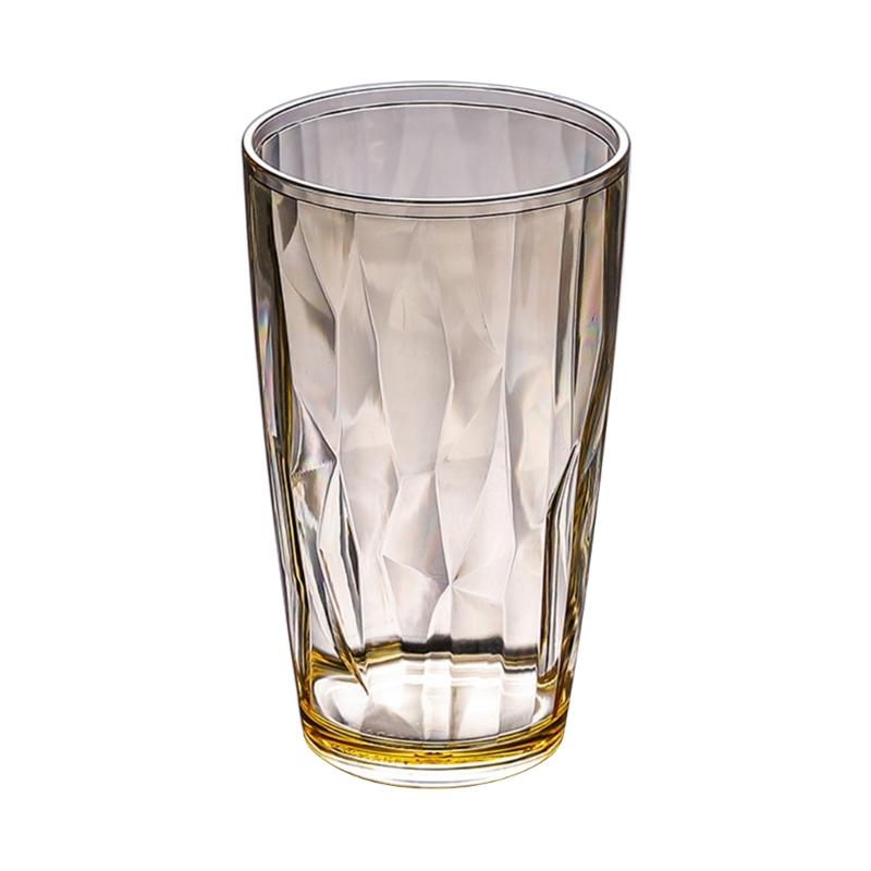 Acrylic Drinking Glasses 490ml Shatterproof Water Tumblers Unbreakable Beer Cup R7UB