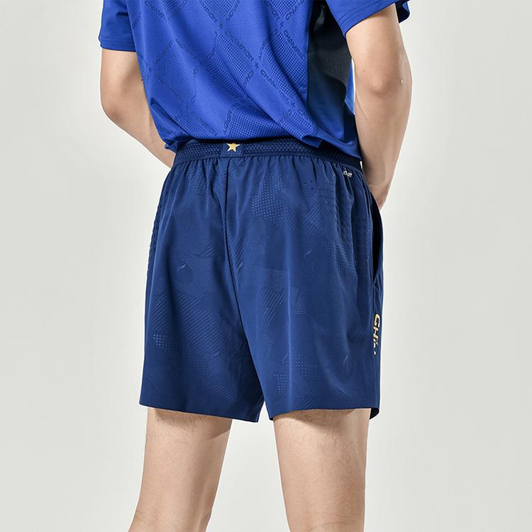 Li Ning Logo Print Quick-Dry Elastic Invisible Waist Casual Shorts Men shorts Blue AAPU047-2