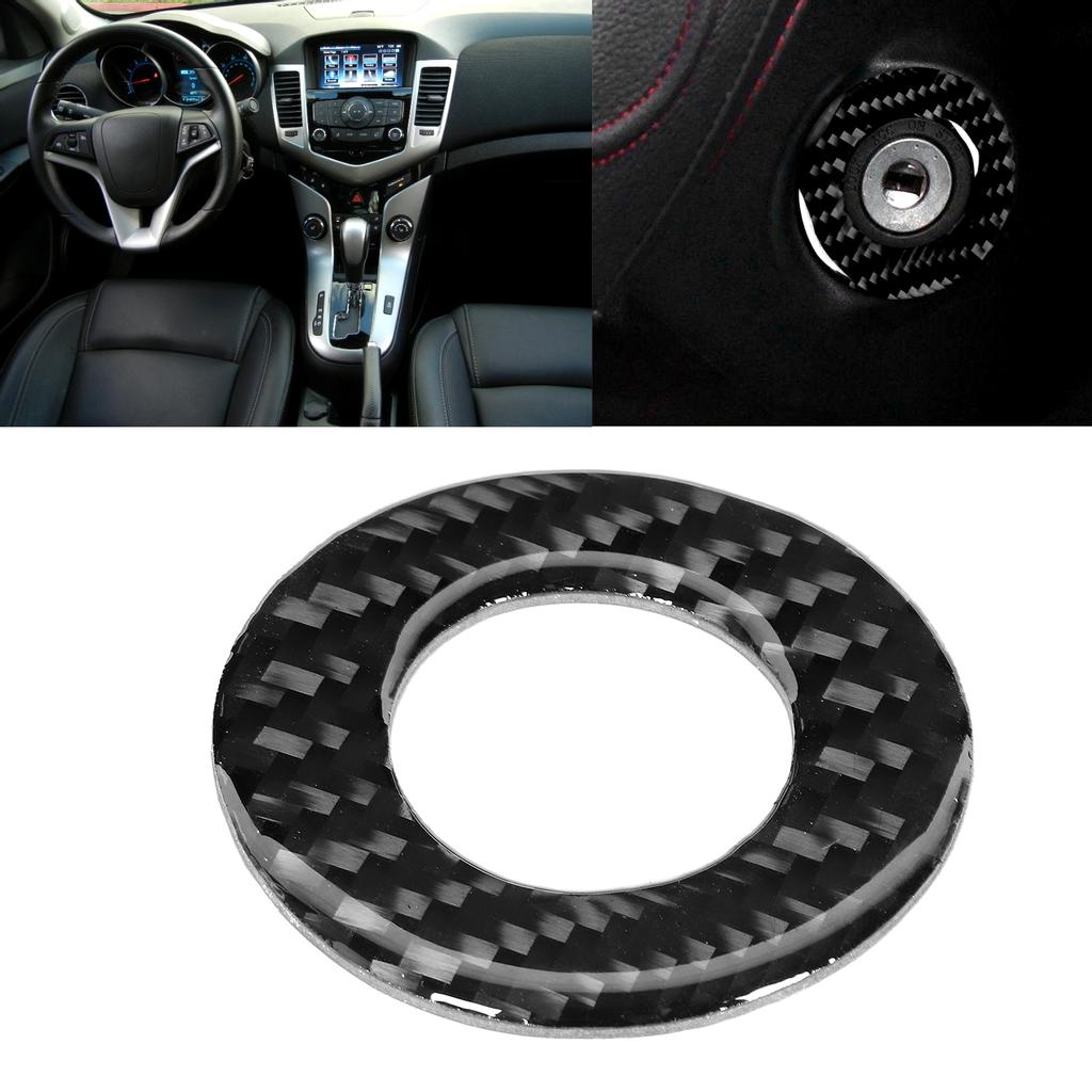 Carbon Fiber Car Ignition Keyhole Rings Frame Cover Fit for Chevrolet Cruze 2009?2015