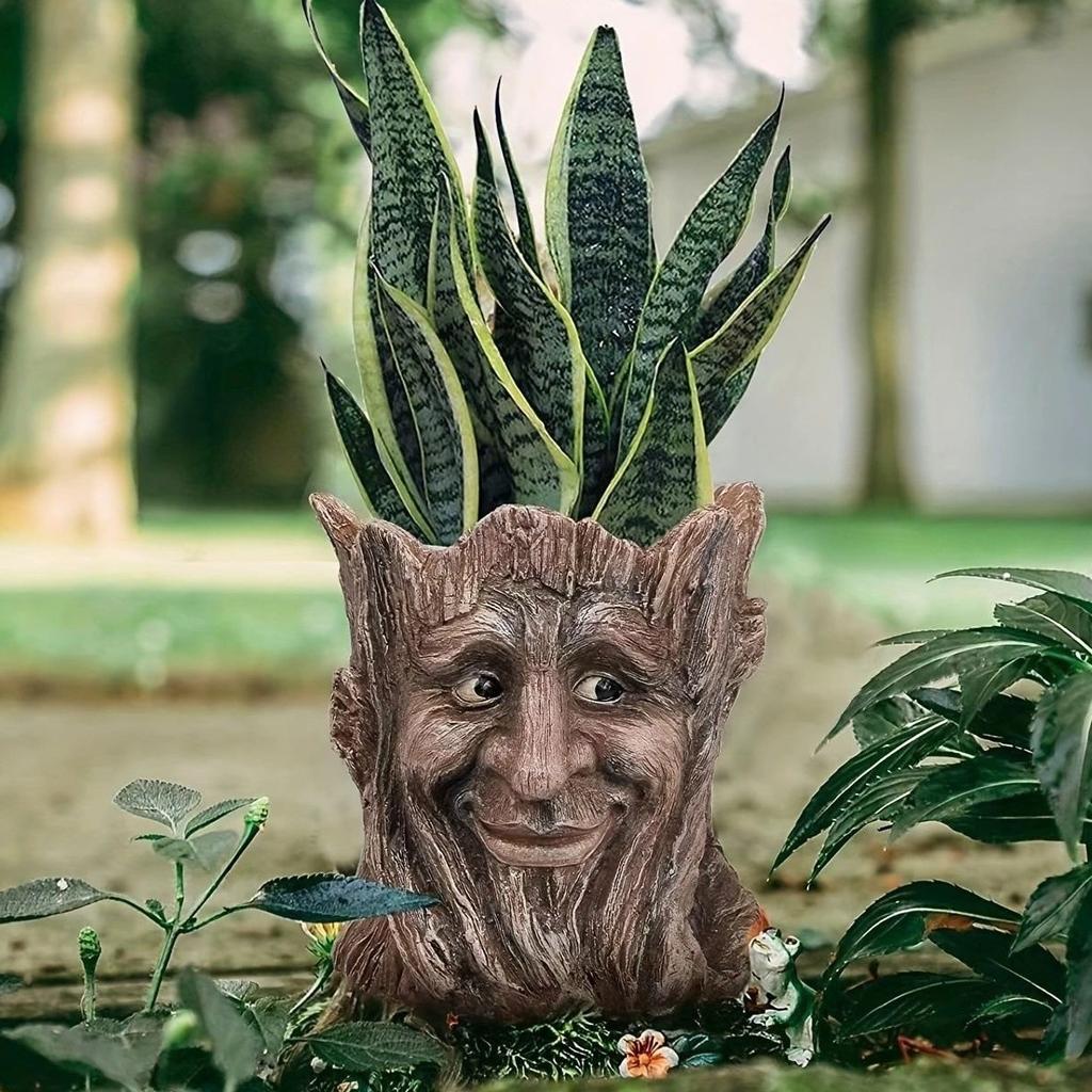 Outdoor Resin Animal Lion Heads Flower Pot Statue Ornament Balcony Garden Lawn Figurines Crafts Courtyard Accessories Decoration
