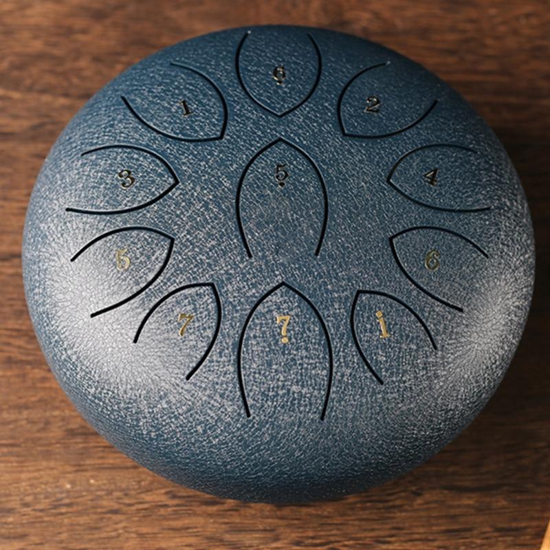 Ethereal Drum Percussions Instrument 11 Note Steel Tongue Drum for Adults Beginner Kids Handpans Drum with Drumstick