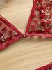 Sexy 3D Embroidered Floral Bra and Panty Set - Erotic Lingerie 2049