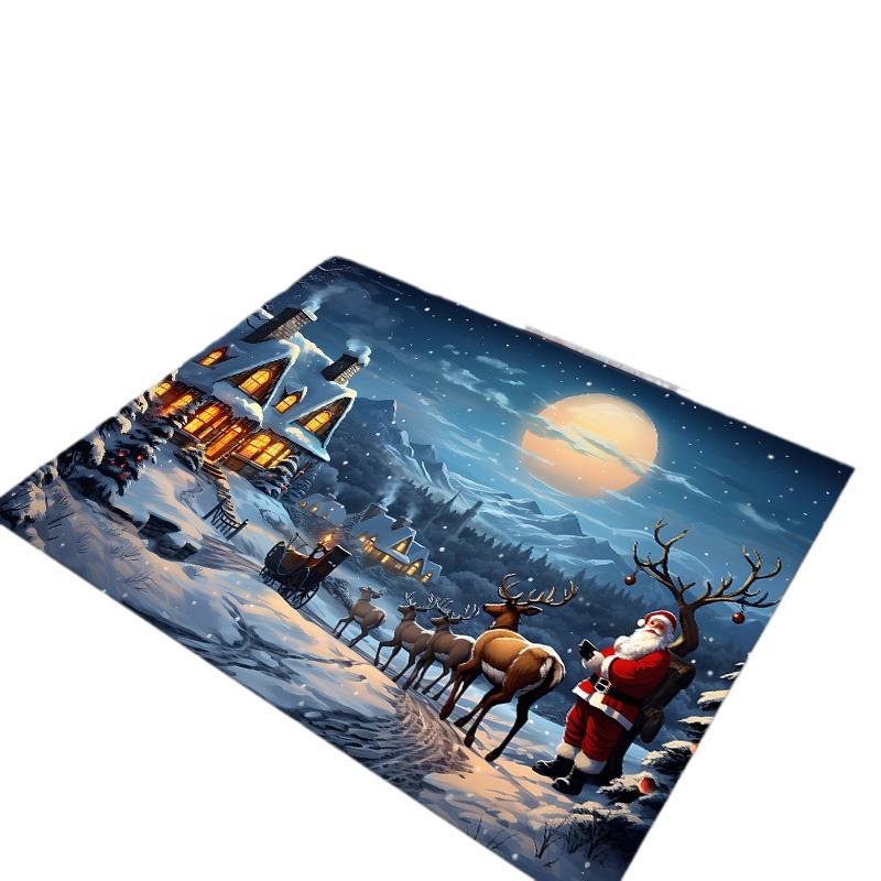 Cross-border Christmas Cartoon Entrance Mat for Hallway or Living Room Decor