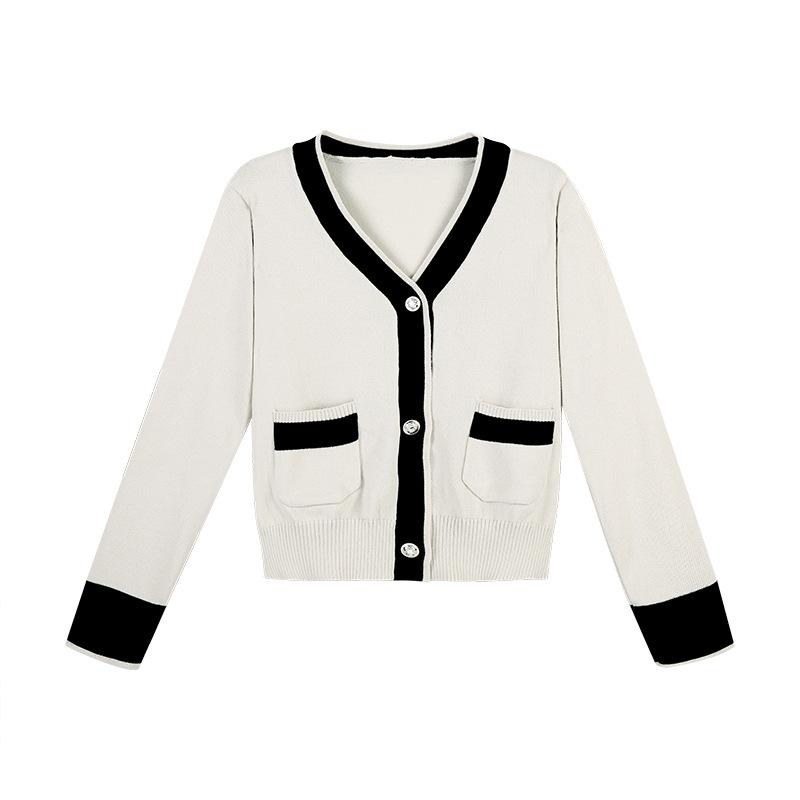 Xiaoxiangfeng sweater jacket women's autumn outer with thin knitted cardigan new V-neck clothing