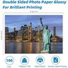 100 Sheets Brochure Paper Glossy Double Sided 8.5x11 Inkjet 37lb 140gsm Dye Ink Thin Photo Picture Flyer Calendar Magazine CD C