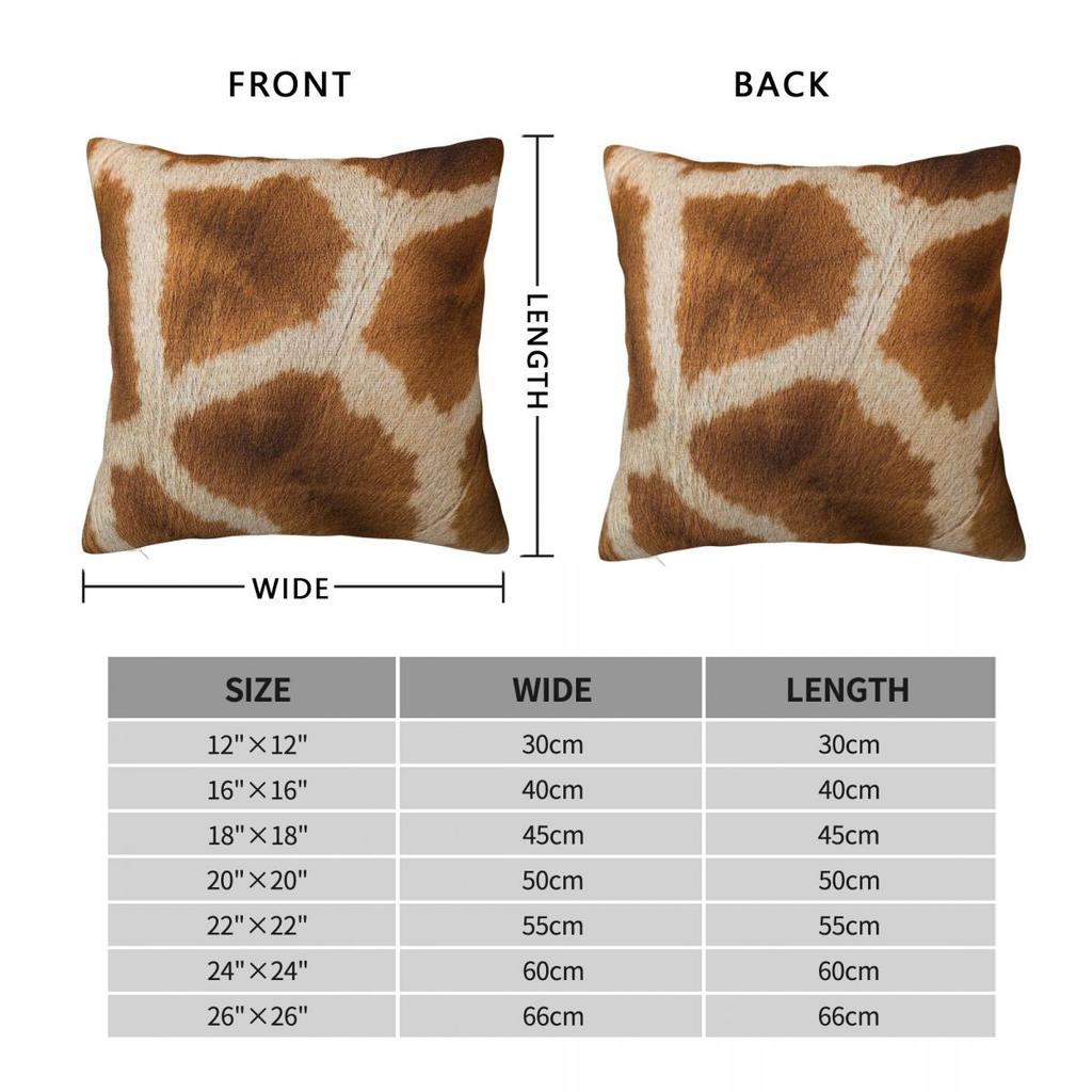 Giraffenfell Afrikanisches Tier Kissenbezug Polyester Leinen Samt Muster Reißverschluss Dekorative Kissenhülle Bettkissenbezug 45X45