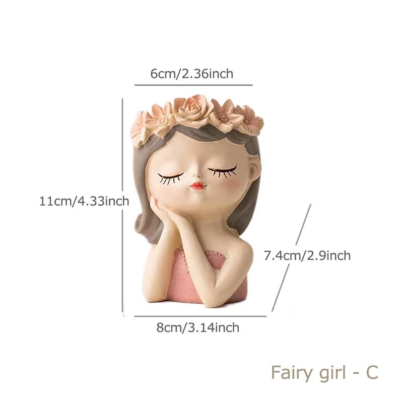 

Cute Girl Flower Pot for Succulents, Decorative Planters Girls Portrait Garden Pots for Home Decor Desktop Ornament
