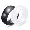 8mm Classical Simple Plain Black White Ceramic Ring Wedding Band