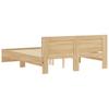 LED illuminated bed frame with headboard Sonoma oak finish 150x200 cm