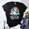Unicorn Squad Cute Rainbow Riding Narwhal T Shirt Funny Casual for Girls Women Stretched Homme