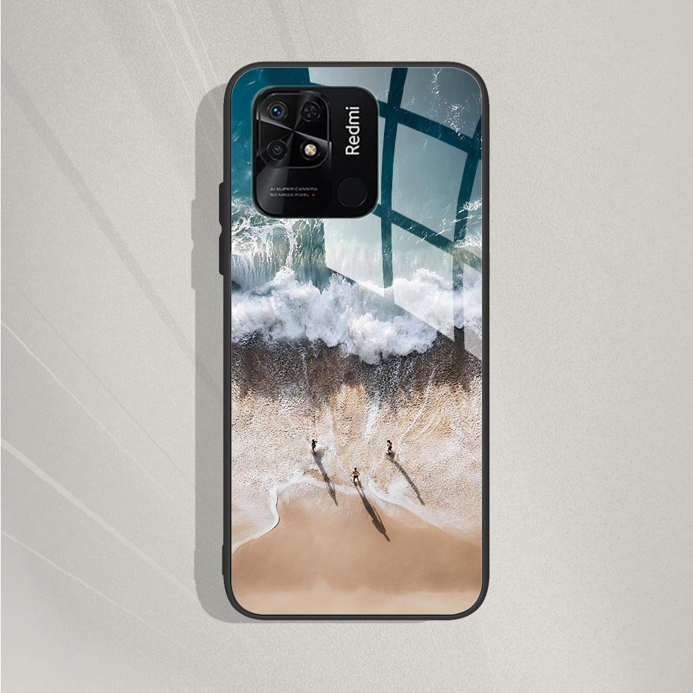 For Xiaomi Redmi 10C Case For Redmi 10C 2022 Cover Marble Painted Tempered Glass Case Fundas For Redmi 10c redmi10C Bumper Coque
