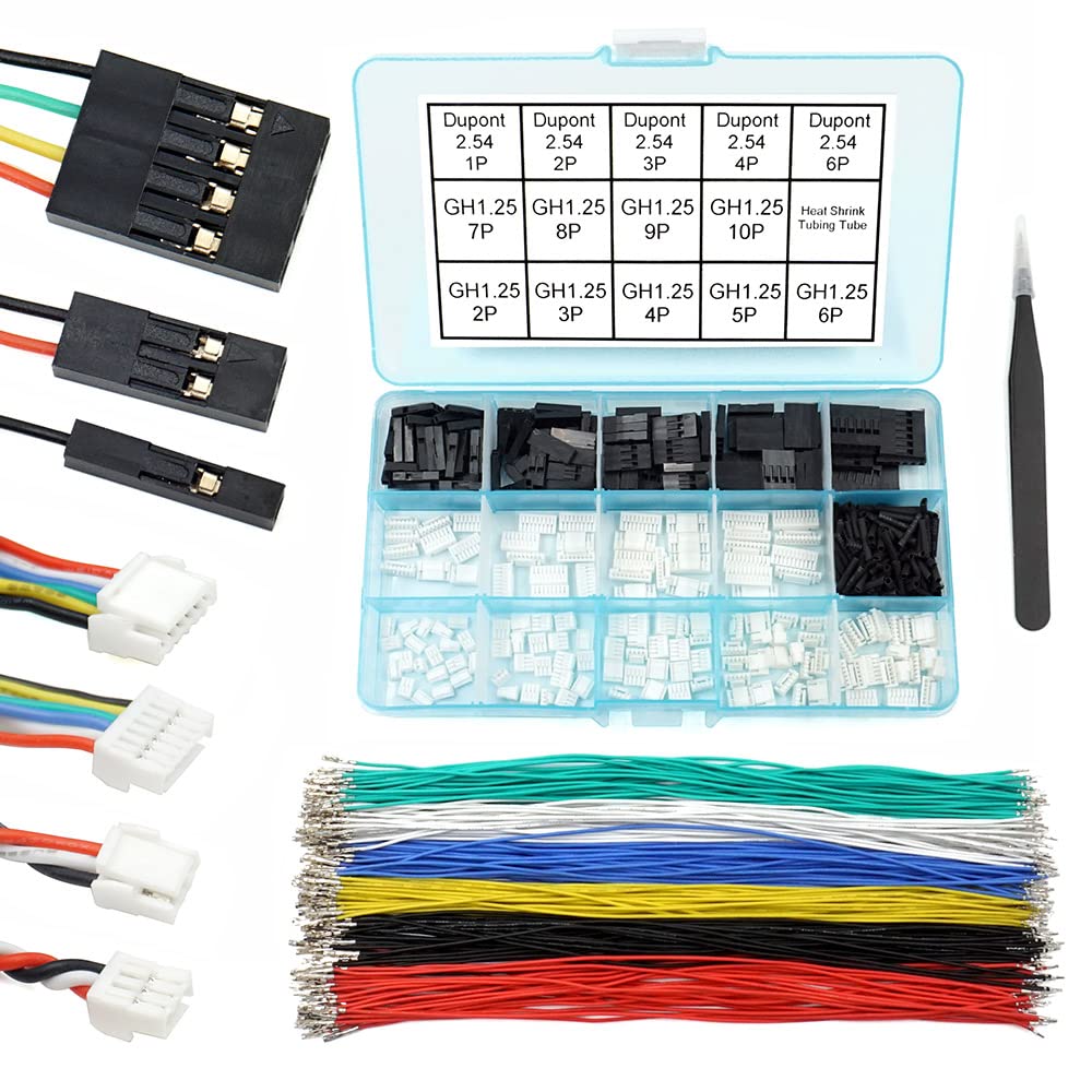 

elechawk to Cable and Connector Kit for JST GH Pixhawk4 Pixhawk 6C 6X 20cm Silicone Wire GH1.25 Dupont2.54 Pre-Crimp 1.25mm