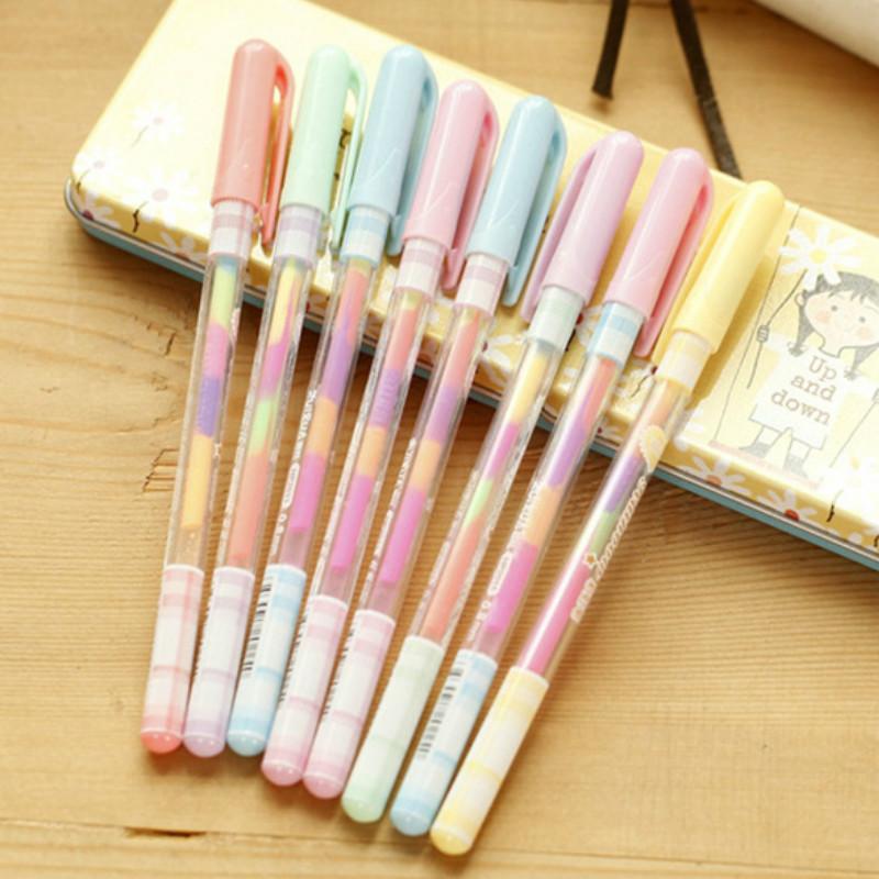 Cancelleria Creativa Coreana Belle Penne Gel Arcobaleno Colorate Moda Ufficio Scuola Forniture Penne da Scrittura Penna per Pittura
