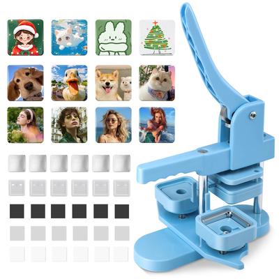 Quadratischer Magnetischer Knopf Button Drehbarer Knopf Button Quadratisch Enthält 100 Magnetische Abzeichen DIY Abzeichenherstellung Geschenkhersteller, Maschine, 5050mm Abzeichen,