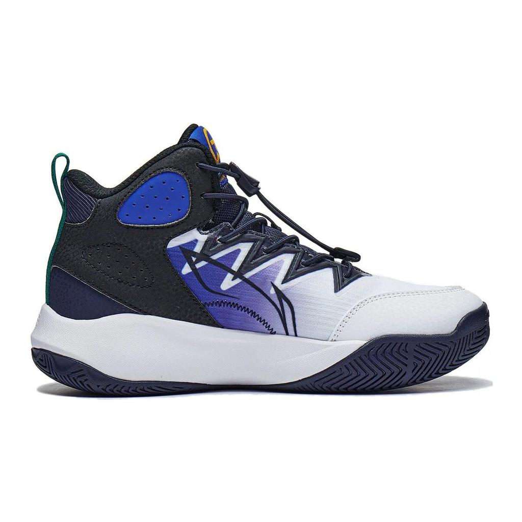 Li Ning Primary 3.0 V2 High-Top Basketball Shoes Kids Sneaker Black White Blue YKBT074-7