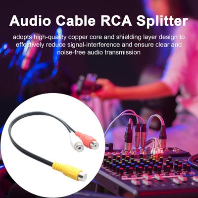 High-Fidelity-Audiokabel, stabil, universell, 2 Cinch-Stecker auf 1 Cinch-Buchse, Y-Splitterkabel, Lautsprecher-Stereo-Audio-Adapterkabel