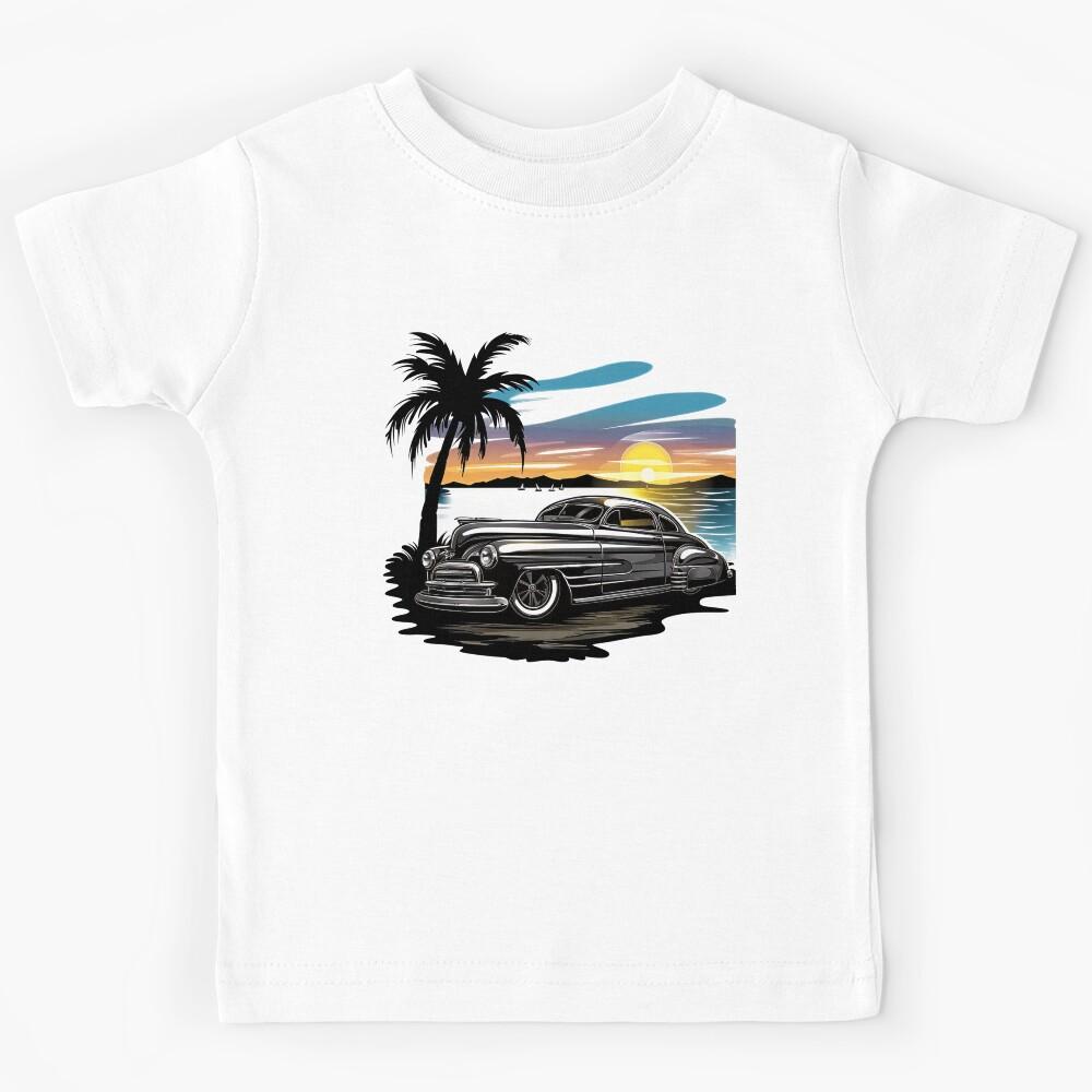 Classic Lowrider Car by Tropical Sunset Kids T-Shirt 150