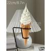 Plastikowy Model Symulujący Jedzenie Dekoracja Rekwizyt Podwójne Kolory DIY Lody Sztuczny Rożek Waflowy 17cm 6.7cala Pokaz Wideo ASMR