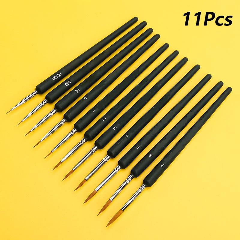 9/11Pcs Fine Detail Paint Brushes Set Miniature Tips Ergonomic Handle for Acrylic Oil Watercolor Painting Art Craft