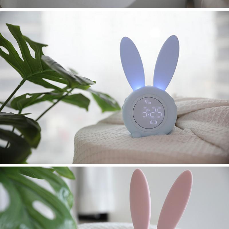 Buy Cartoon Cute Rabbit Timer Alarm Clock with LED Night Light USB ...