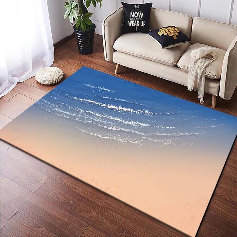Beach Pattern Floor Mats Door Front Decoration Home Living Room Floor Mats