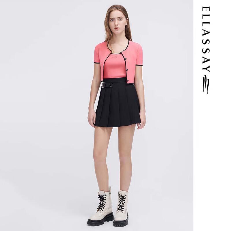 ELLASSAY Women's Short-Sleeve U-Neck Knit Top