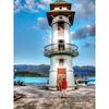 Barkácsolás világítótorony 5D gyémánt festés teljes kör fúró tengerparti gyémánt hímzés keresztszemes mozaik készletek fali művészet otthoni dekoráció