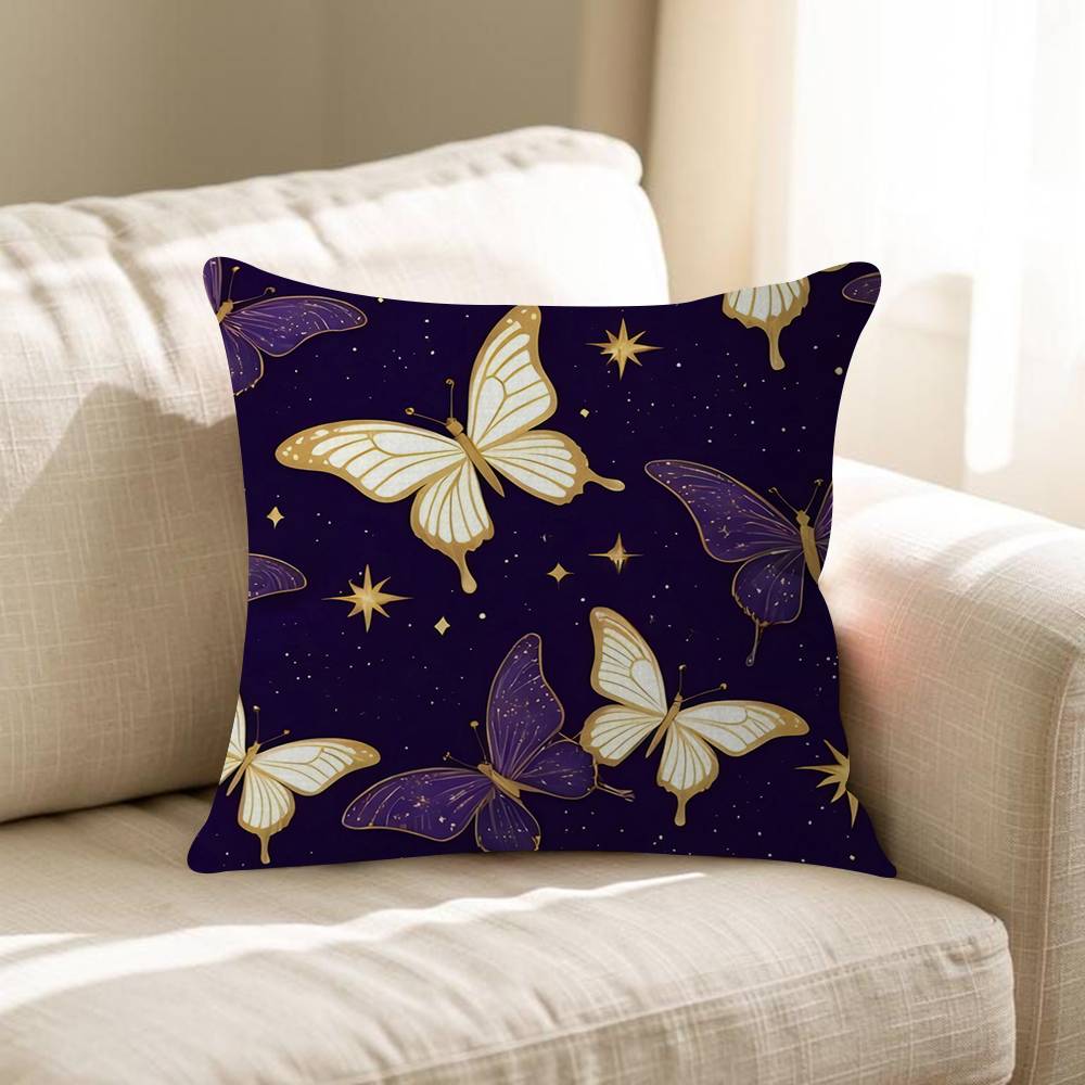 Purple Butterflies 4545cm Cushion Cover Pillow Cover Decor Pillowcase Home Pillowcase For Couch Pillow