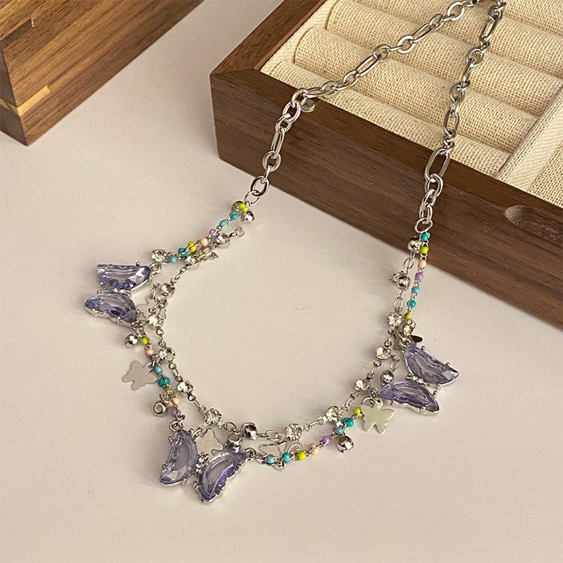 Collier de bonbons Y2K pour femmes et filles, ras du cou mignon et doux, chaîne courte colorée en perles tissées à la main