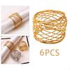6 Pieces Crafts Napkin Rings Set Metal Buckle Serviette Holder Ring for Party Festival