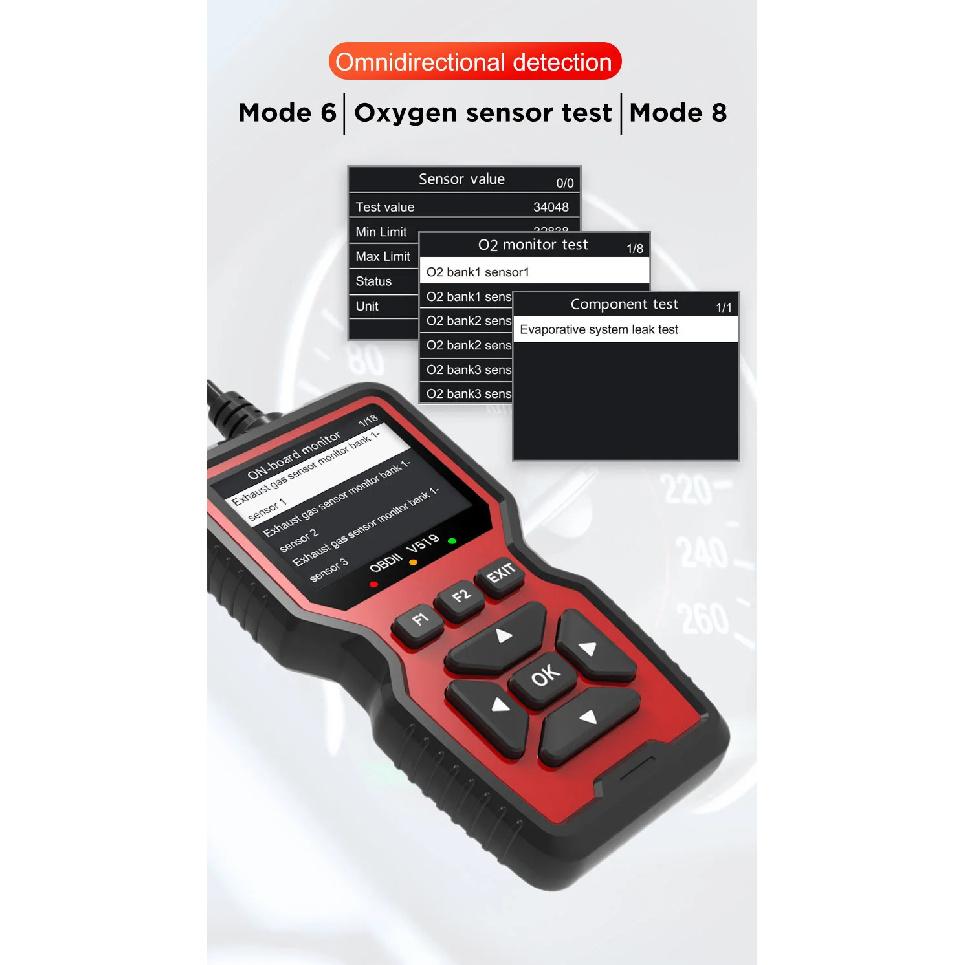 V519 OBD2 Scanner Diagnostic Auto Scan Tool Tools Supports 10 Language OBDII Fixd Scanner Code Reader with 2.8-inch Color Screen