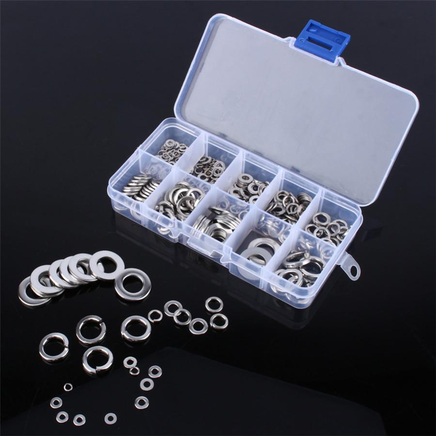 260Pcs Washer/Spring Washer Assortment Kit M2.5-M10 With Box For Handware Tools